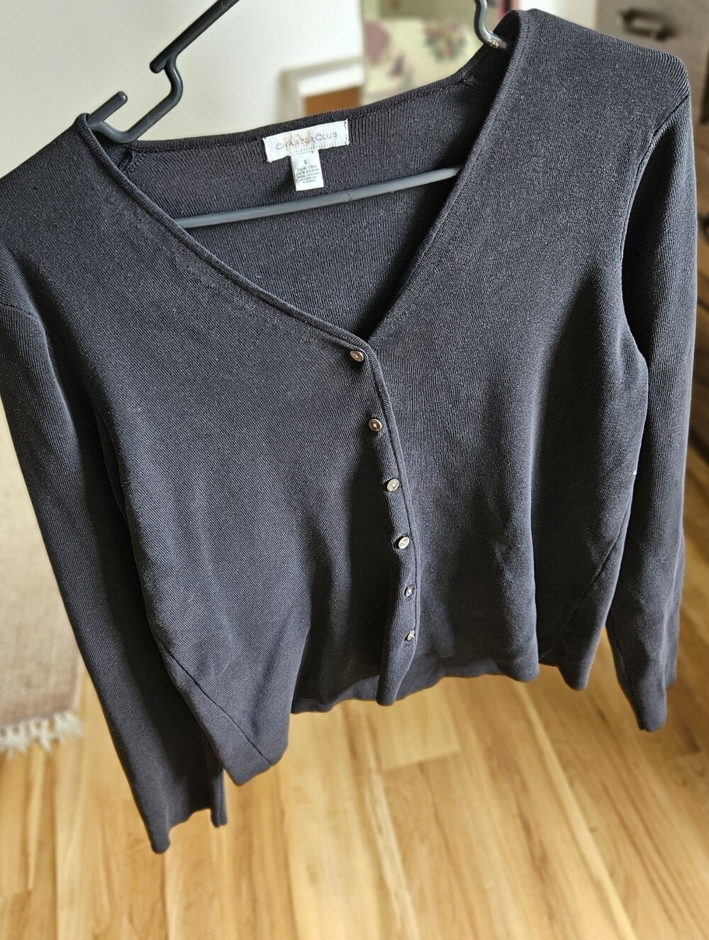 Vintage Silk Blend Black Cardigan